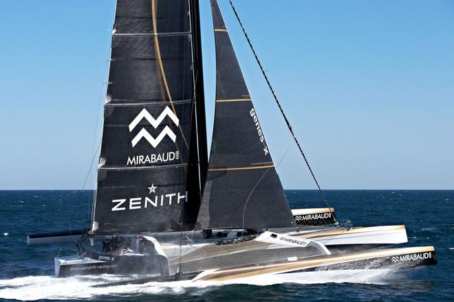 Spindrift 2 criss-crosses the Bay of Biscay © Sea & Co http://www.seaandco.net/